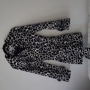 Luii Animal-print Belted Short Trench Coat